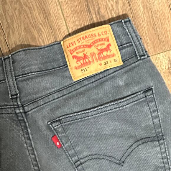 VERY GOOD Levi's 511 Slim Fit Red Tab Waterless Stretch Denim Jeans 32 x 32 - Picture 4 of 9